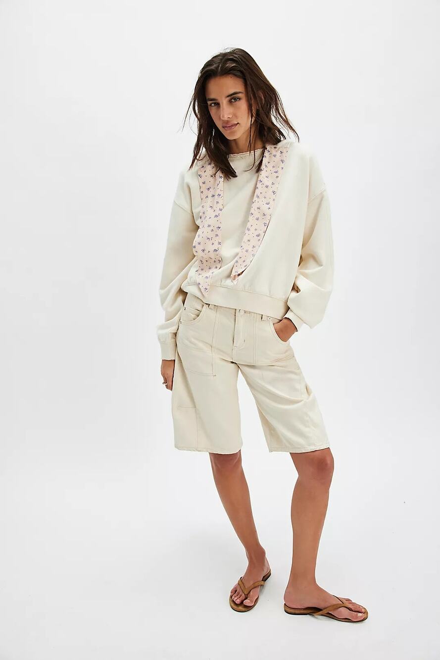 NWT Free People Headscarf Hoodie $128 SMALL Buttercup Combo